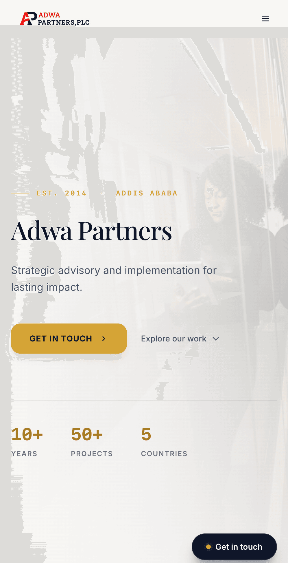 Adwa Partners mobile preview